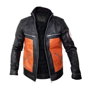 Uzumaki Shippuden Cosplay Black Leather Jacket