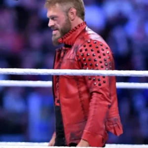 WWE Wrestler Adam Copeland Red Leather Jacket