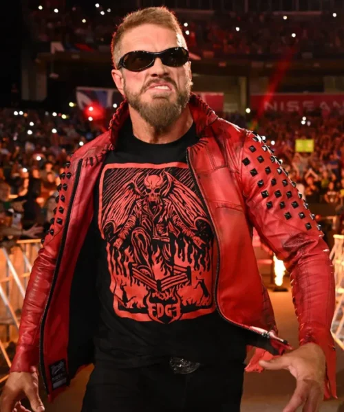Adam Copeland WWE Edge Studded Red Leather Jacket