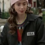 Lily Collons Black HBA Logo Cotton Copped Jacket