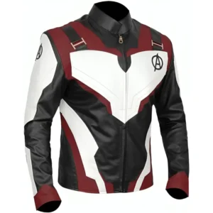 The Avengers Team White & Maroon Real Leather Jacket