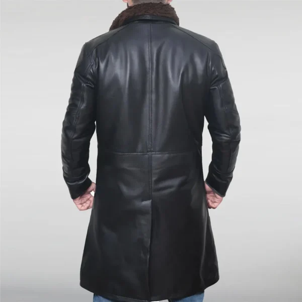 Blade Runner Shealring Black Leather Trench Coat