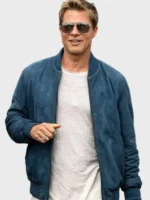 Brad Pitt Formula 1 Movie Blue Suede Leather Jacket