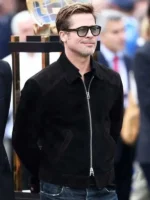 Brad Pitt F1 The Movie Black Suede Leather Jacket
