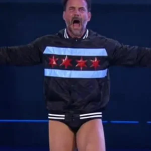 WWE Night Of Champion 2025 CM Punk Balck Varisty Jacket