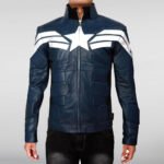 Captain America The Winter Soldier Blue Leather Jacket