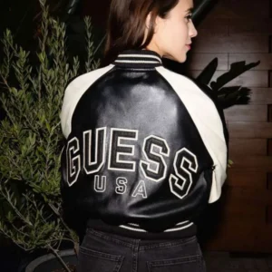 Moca Focus Cropper Letterman Varsity Jacket