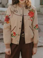 Santa Rose Cowgirl Brown Cotton Bomber Jacket