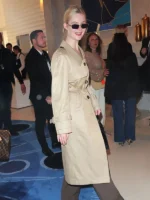 Elle Fanning 2025 Brown Trench Coat