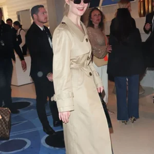Elle Fanning 2025 Brown Trench Coat