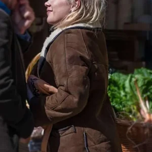 Almut We Live In Time Movie Shearling Brown Jacket