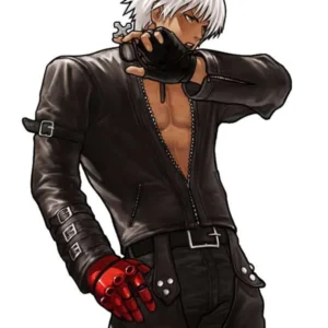 K Dash King of Fighter Black Leather Jacket