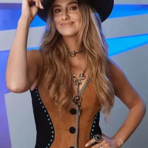 Lainey Willson CMA Music Festival Brown Leather Vest