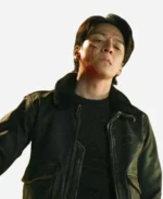 Masahiro Higashide Black Bomber Leather Jacket