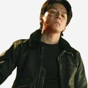 Masahiro Higashide Black Bomber Leather Jacket