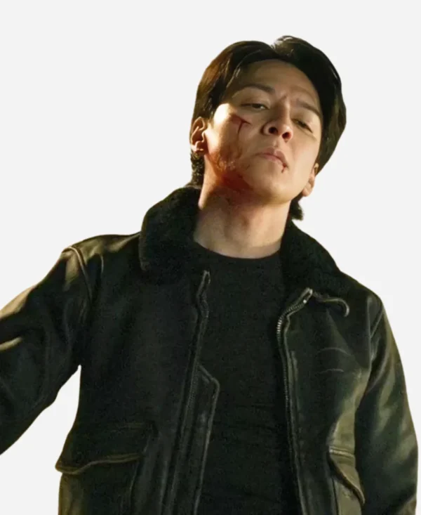 Masahiro Higashide Black Bomber Leather Jacket