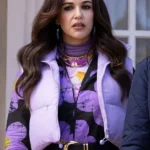 Melissa Fumero Purple Parachute Puffer Cropped Vest