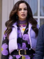 Melissa Fumero Purple Parachute Puffer Cropped Vest