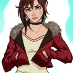 Momo Ayase Fashion Fur Collar Cropped Jacket