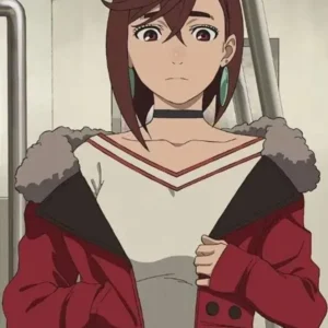 Anime Series Dandadan Red Copped Jacket