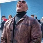 Dwayne Johson Red Notice Brown Distressed Coat