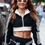 Rita Ora Track Black Cropped Jacket
