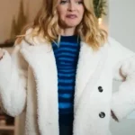 Heather Graham Best Christmas Ever White Shearling Fur Jacket