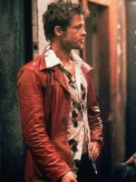 Brad Pitt Fight Club Red Leather Jacket - Image 3