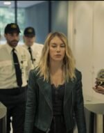 Jennifer Holland Peacemaker TV Series Black Leather Jacket