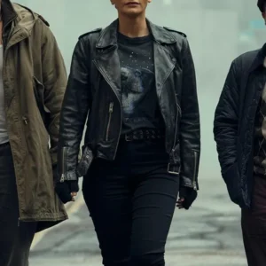 Bryce Dallas Howard Deep Cover 2025 Black Biker Jacket