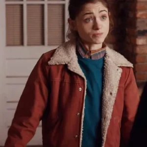 Natalia Dyer Stranger Things S01 red cotton jacket