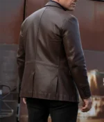 Play Dirty 2025 Mark Wahlberg Brown Leather Blazer