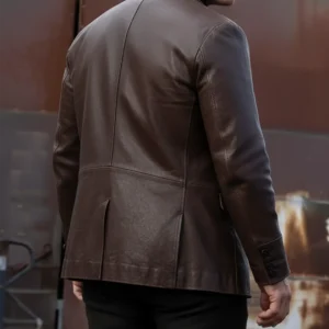 Play Dirty 2025 Mark Wahlberg Brown Leather Blazer