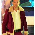 Ryan Reynolds Spirited Shearling Suede Leather Jacket