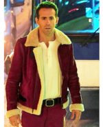 Ryan Reynolds Spirited Shearling Suede Leather Jacket