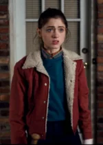 Natalia Dyer Stranger Things S01 casual red jacket