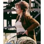Kathy Cross The Bikeriders 2024 Brown Leather Jacket