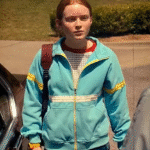 Sadie Sink Stranger Things S04 blue fleece jacket