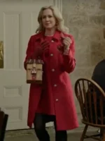 Ella A Newport Christmas 2025 red woolen coat