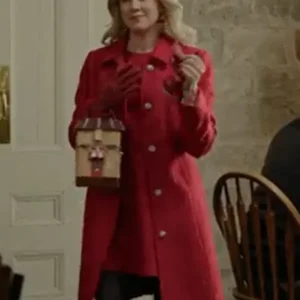 Ella A Newport Christmas 2025 red woolen coat