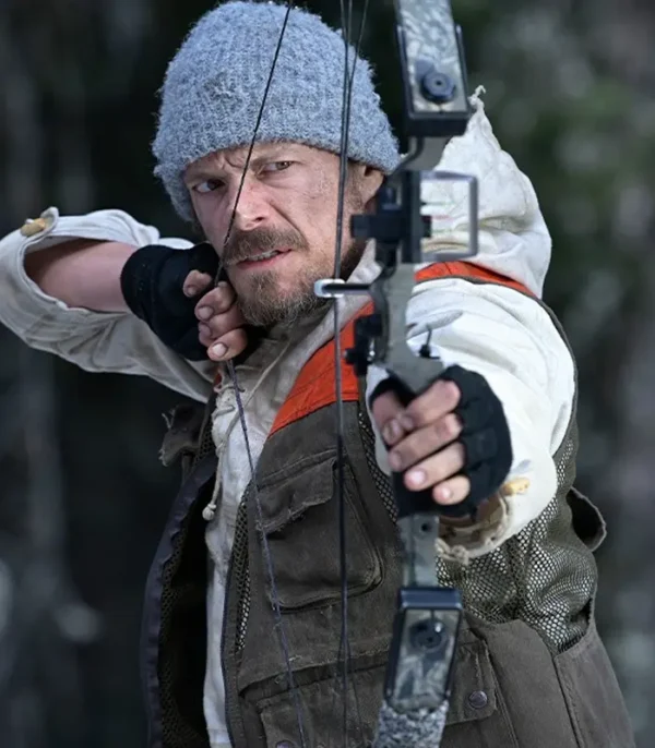 1 Joel Kinnaman Ice Fall 2025 orange and grey cotton vest