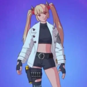 Lennox Rose in Fortnite white leather jacket
