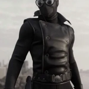 Jayson Fitch in Spider-Man costume black leather vest
