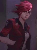 Arcane VI in League of Legends cosplay red leather jacket