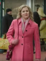 Ella A Newport Christmas 2025 pink woolen coat