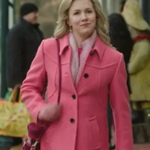 Ella A Newport Christmas 2025 pink woolen coat