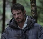 Joel Kinnaman Ice Fall 2025 grey hooded puffer jacket