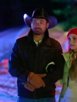 Huntley A Royal Montana Christmas 2025 brown leather jacket