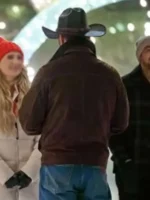Warren Christie A Royal Montana Christmas 2025 stylish brown jacket