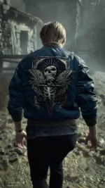 Leon Kennedy Resident Evil 4 Remake blue jacket
